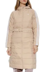 Adidas Originals Logo Embroidered Belted Quilted Coat