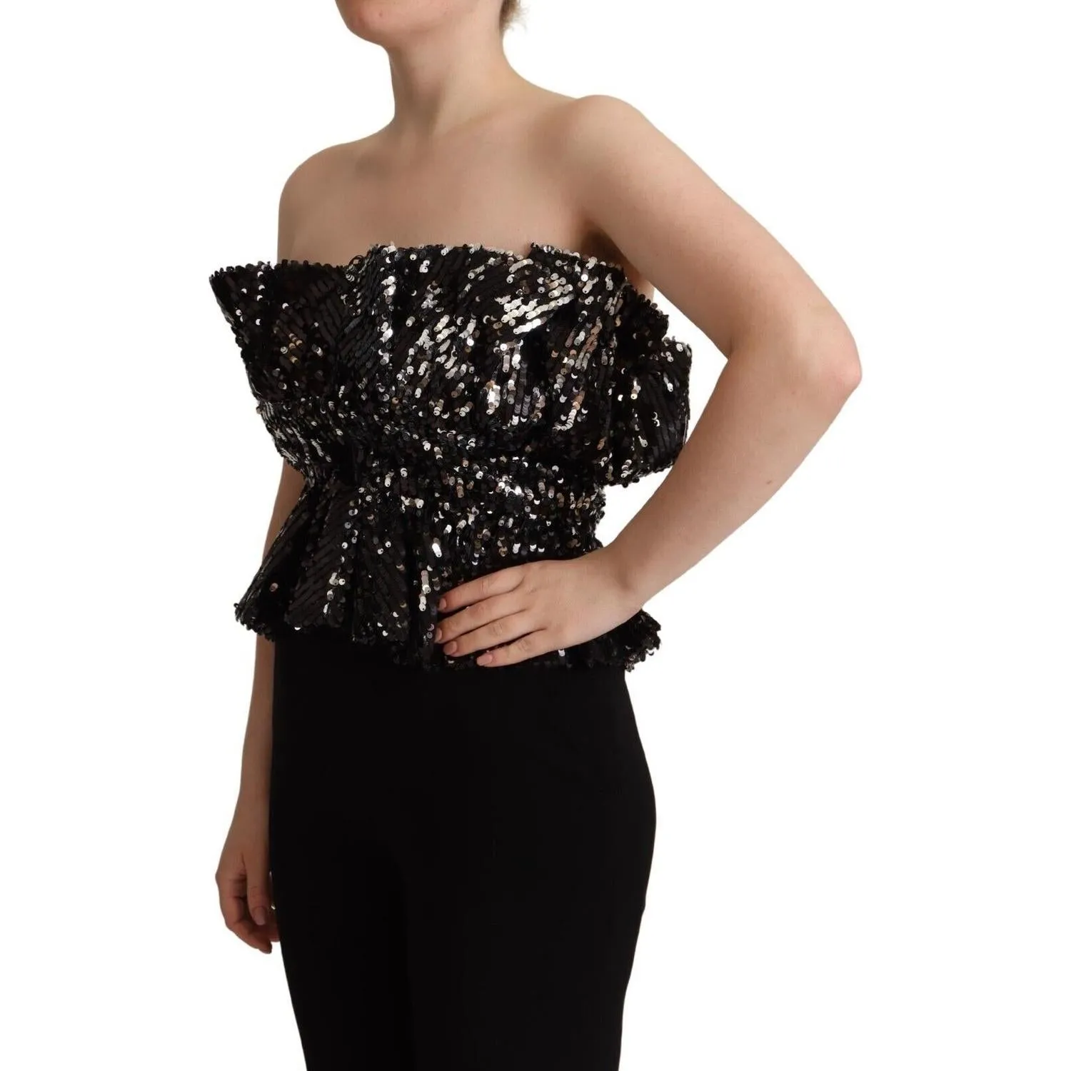 Aniye By Elegant Strapless Sequined Top