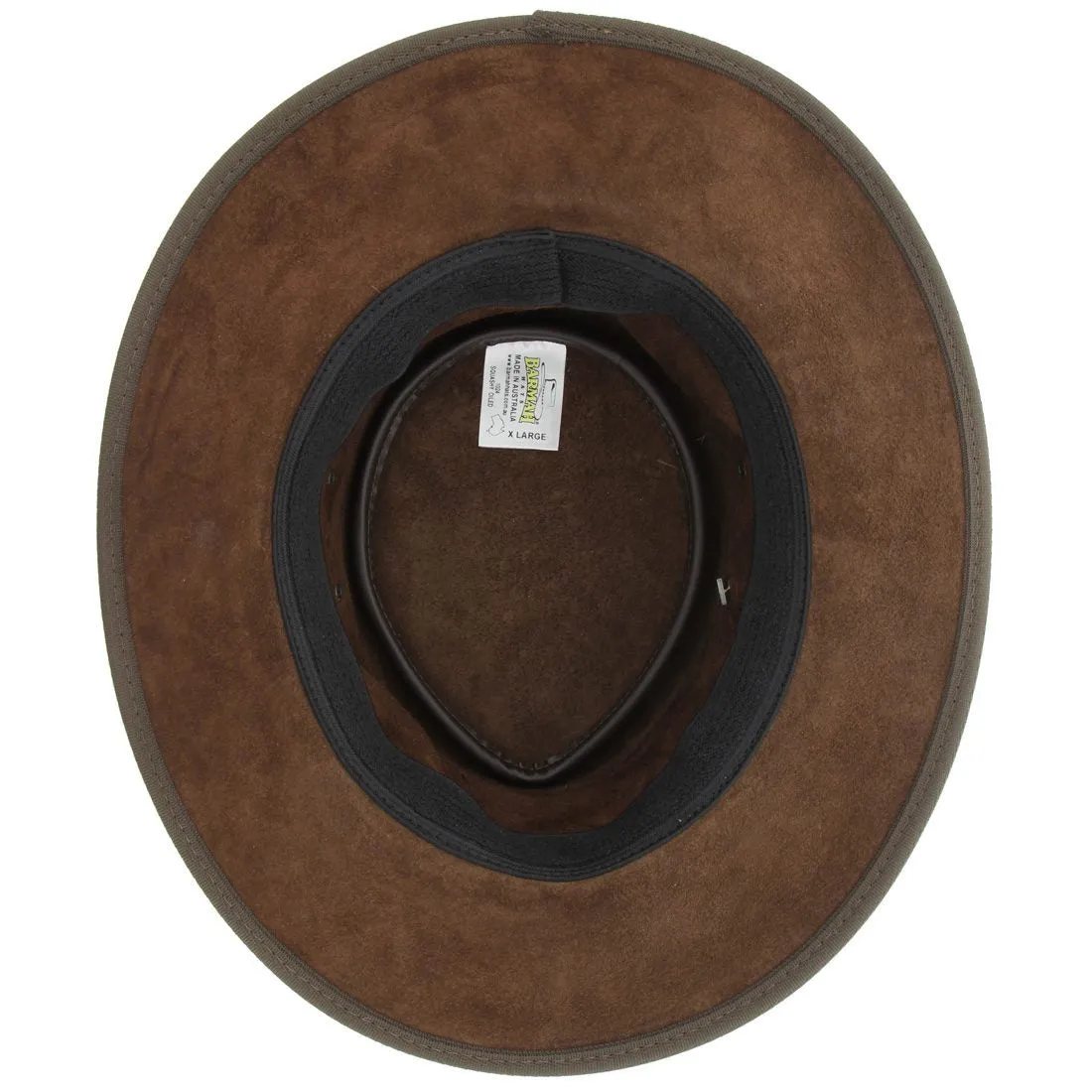 Barmah 1024BR Squashy Oiled Suede Leather Hat - Dark Brown