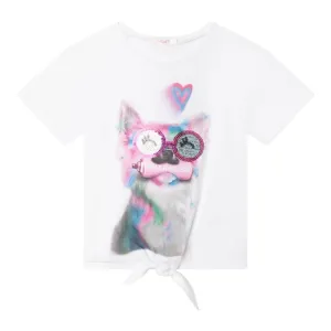 Billieblush Printed Dog White T-Shirt