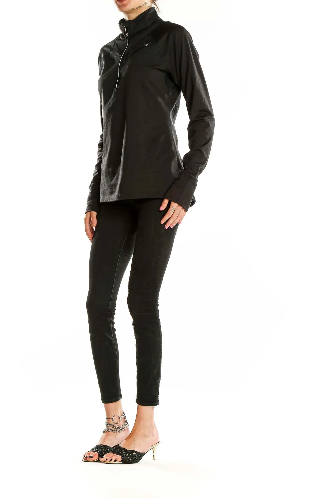 Black Active Wear Sweatshirt