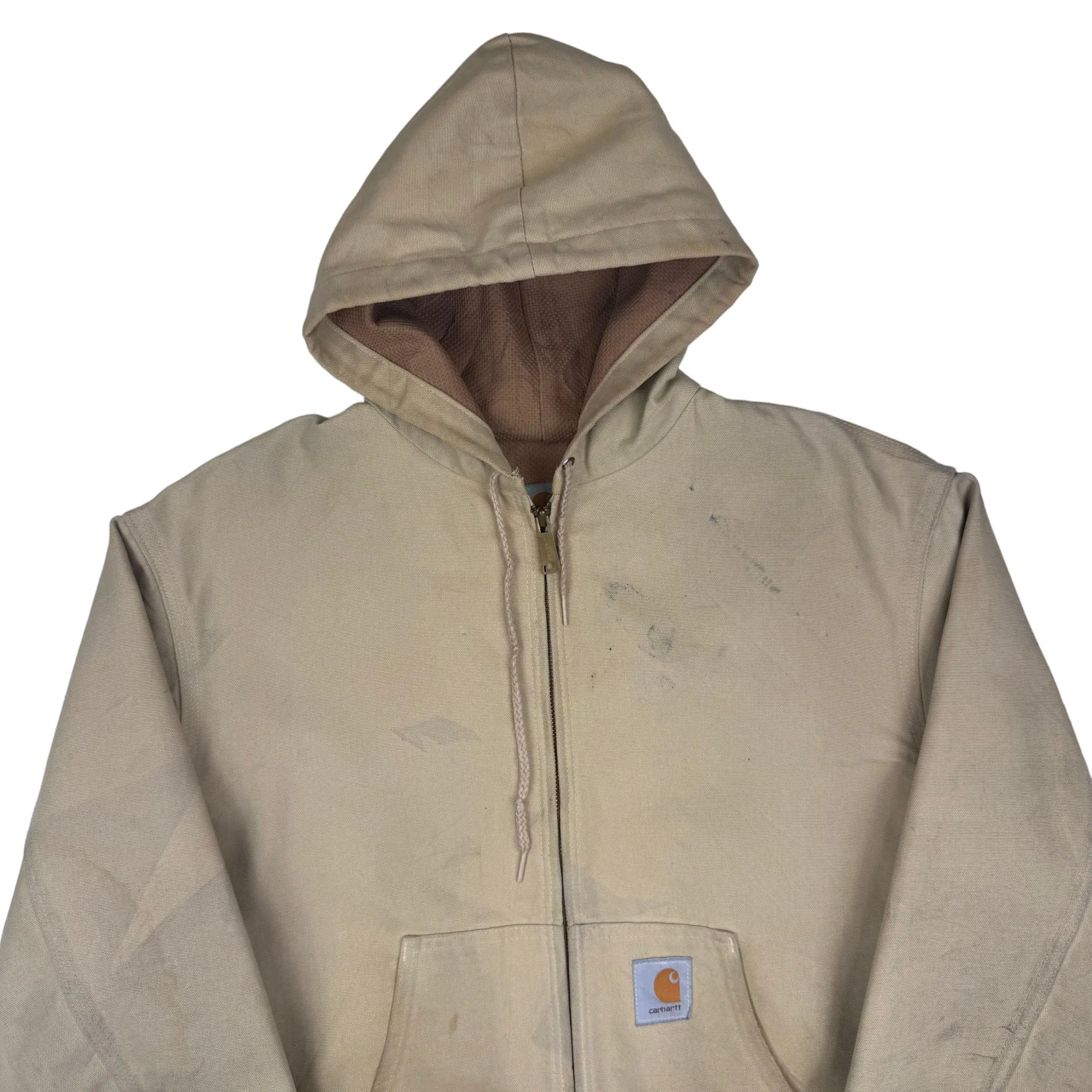 Carhartt 90's Active Hooded Zip-Up Workwear Jacket Beige