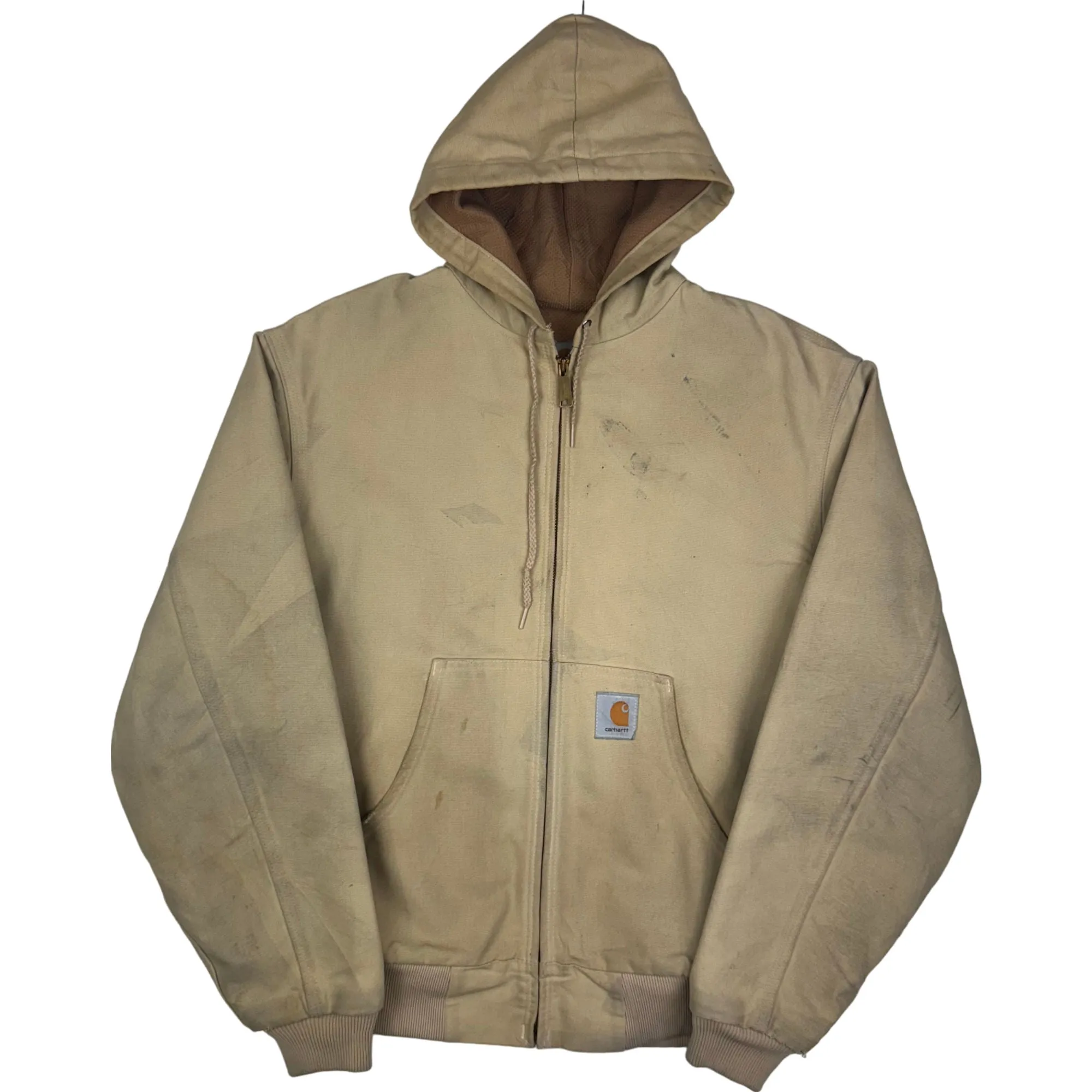 Carhartt 90's Active Hooded Zip-Up Workwear Jacket Beige