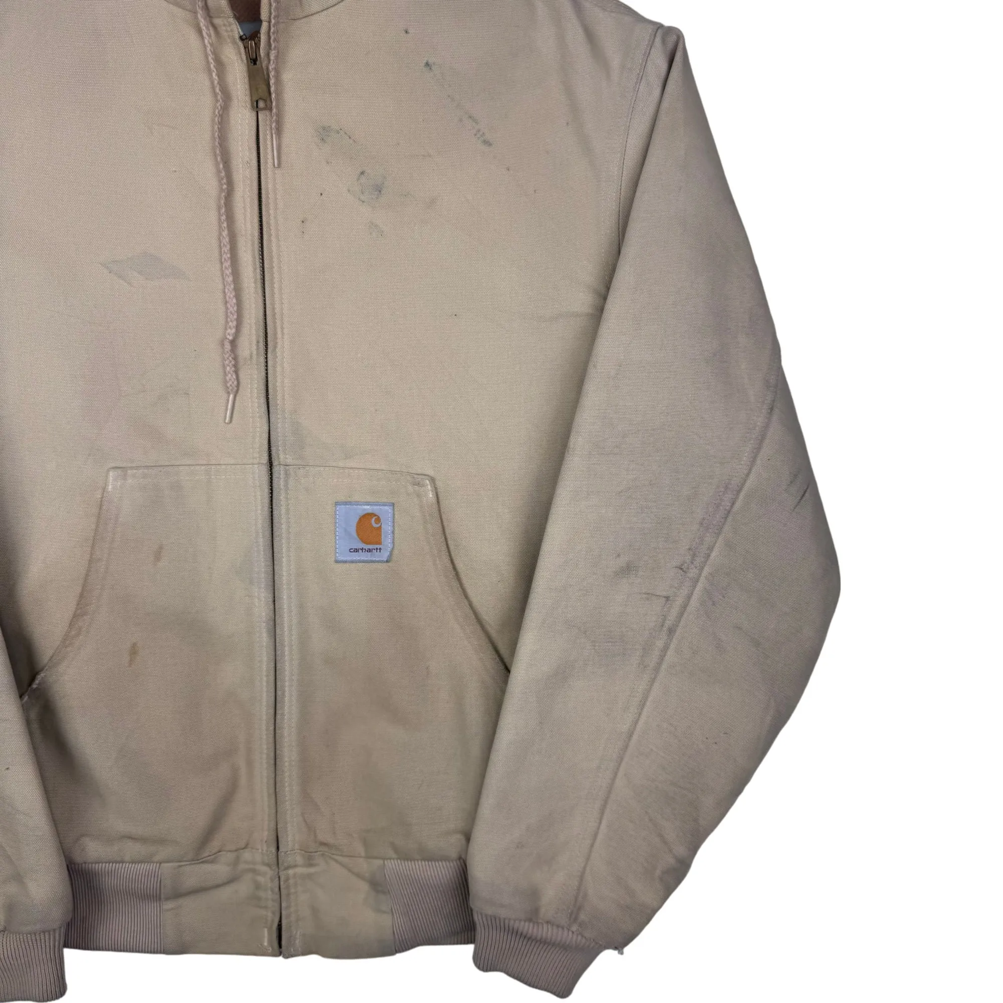 Carhartt 90's Active Hooded Zip-Up Workwear Jacket Beige