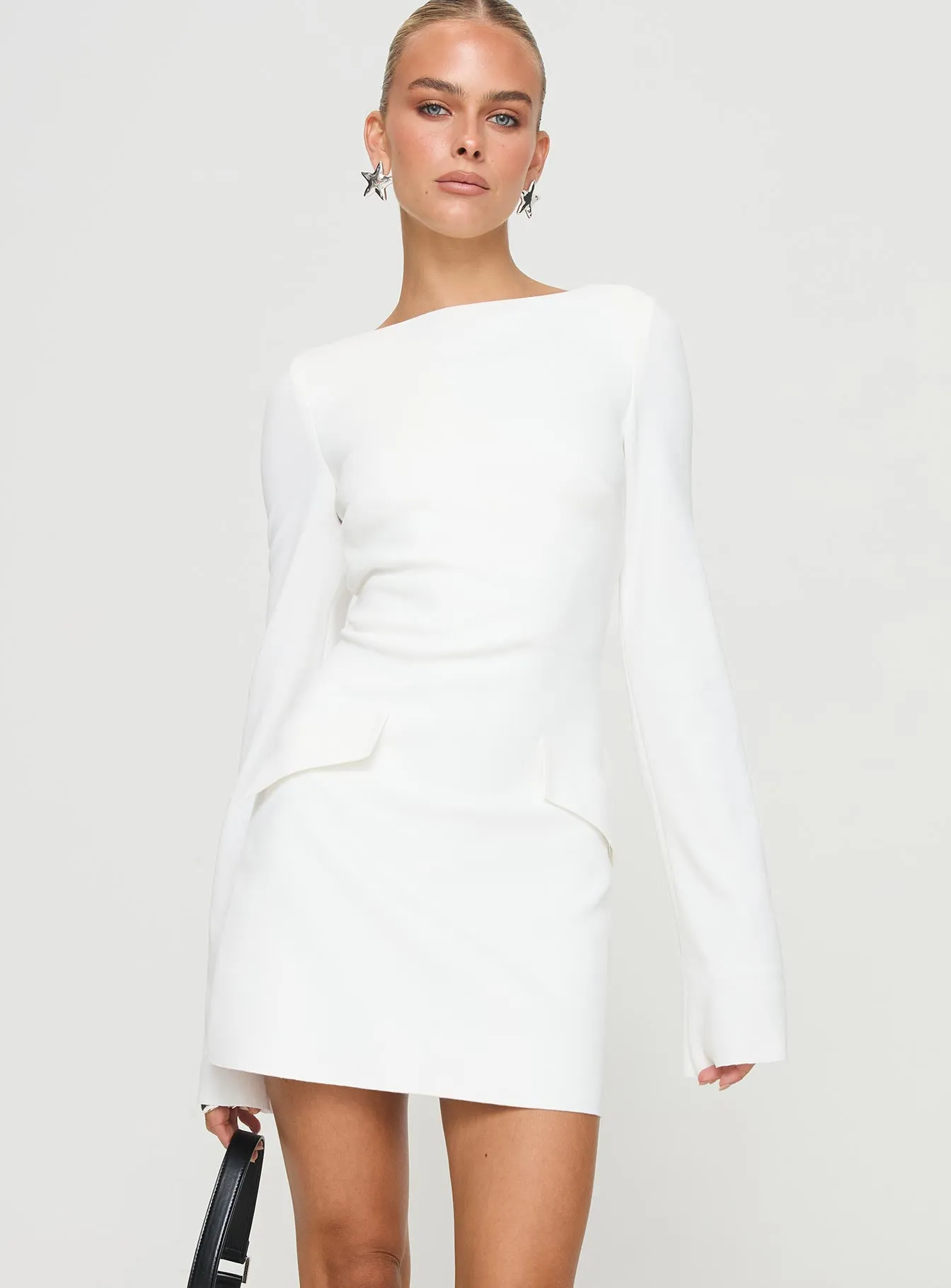 Carters Long Sleeve Mini Dress White