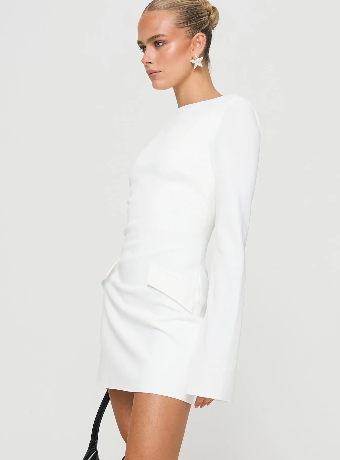 Carters Long Sleeve Mini Dress White