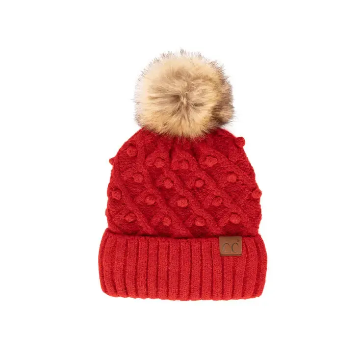 C.C Bobble Beanie Hat in Various Colors