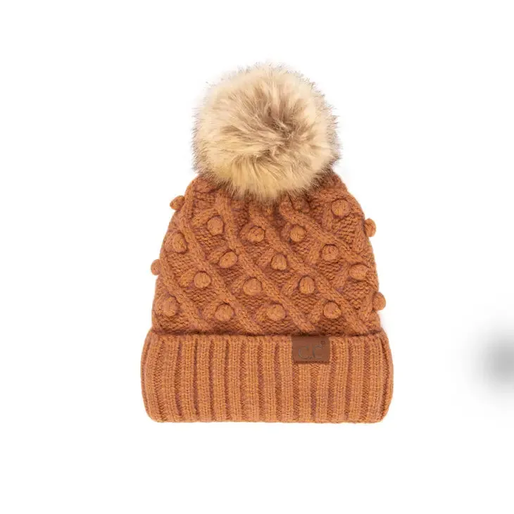 C.C Bobble Beanie Hat in Various Colors