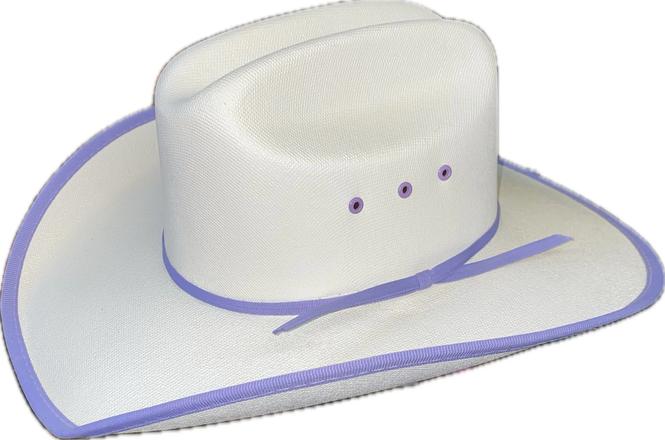 Children's Straw Hat w/ Lavender Piping