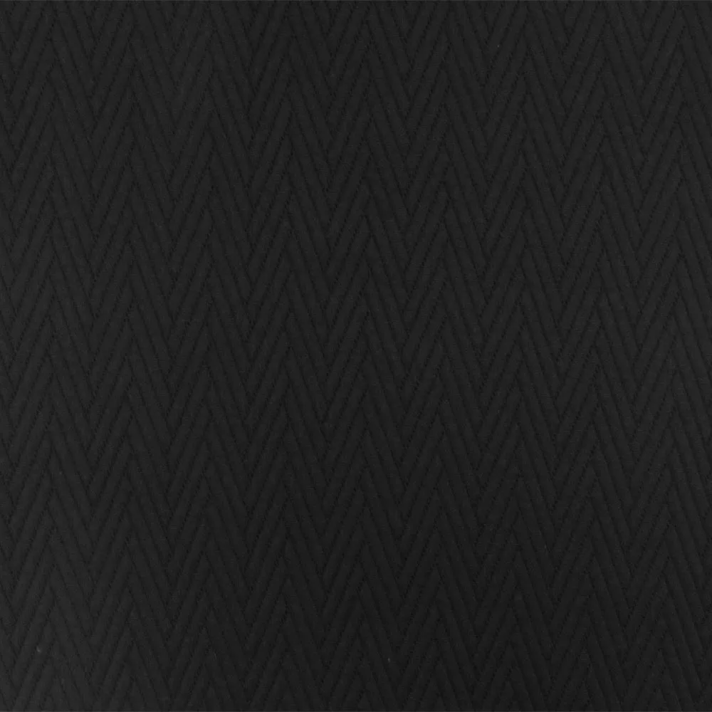 Cool Black Tile Chevron Cloque Stretch Bonded Double Knit Fabric