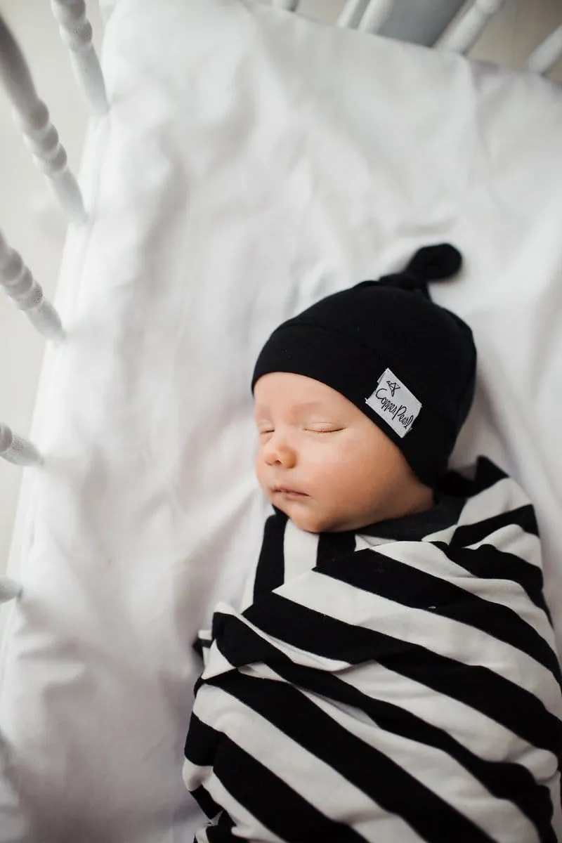 Copper Pearl Newborn Top Knot Hat