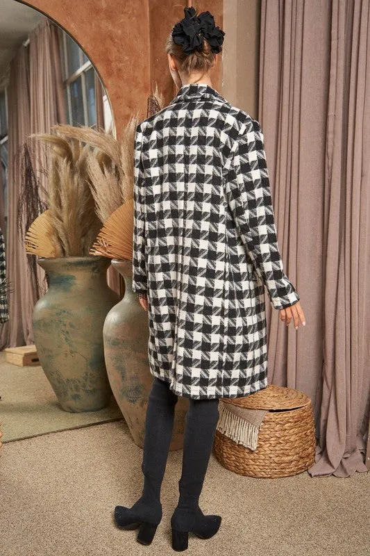 Davi and Dani Textured Knit Tweed Double Button Coat Jacket