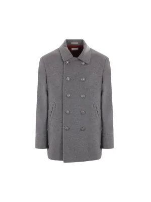 Double-Breasted Cashmere Peacoat