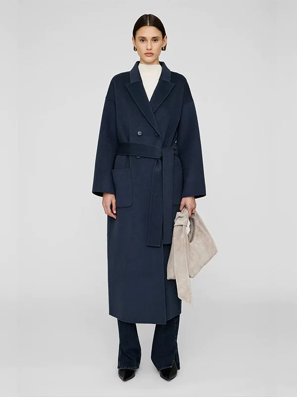 Dylan Maxi Coat in Navy