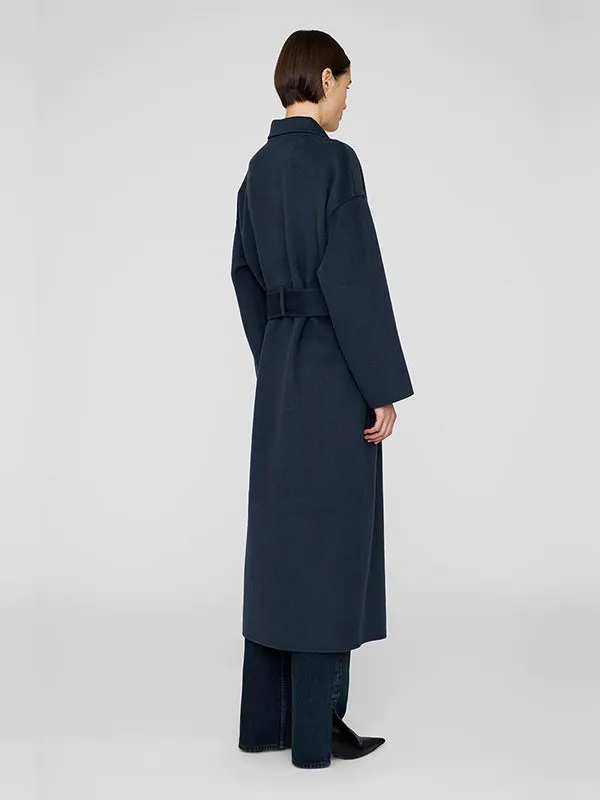 Dylan Maxi Coat in Navy