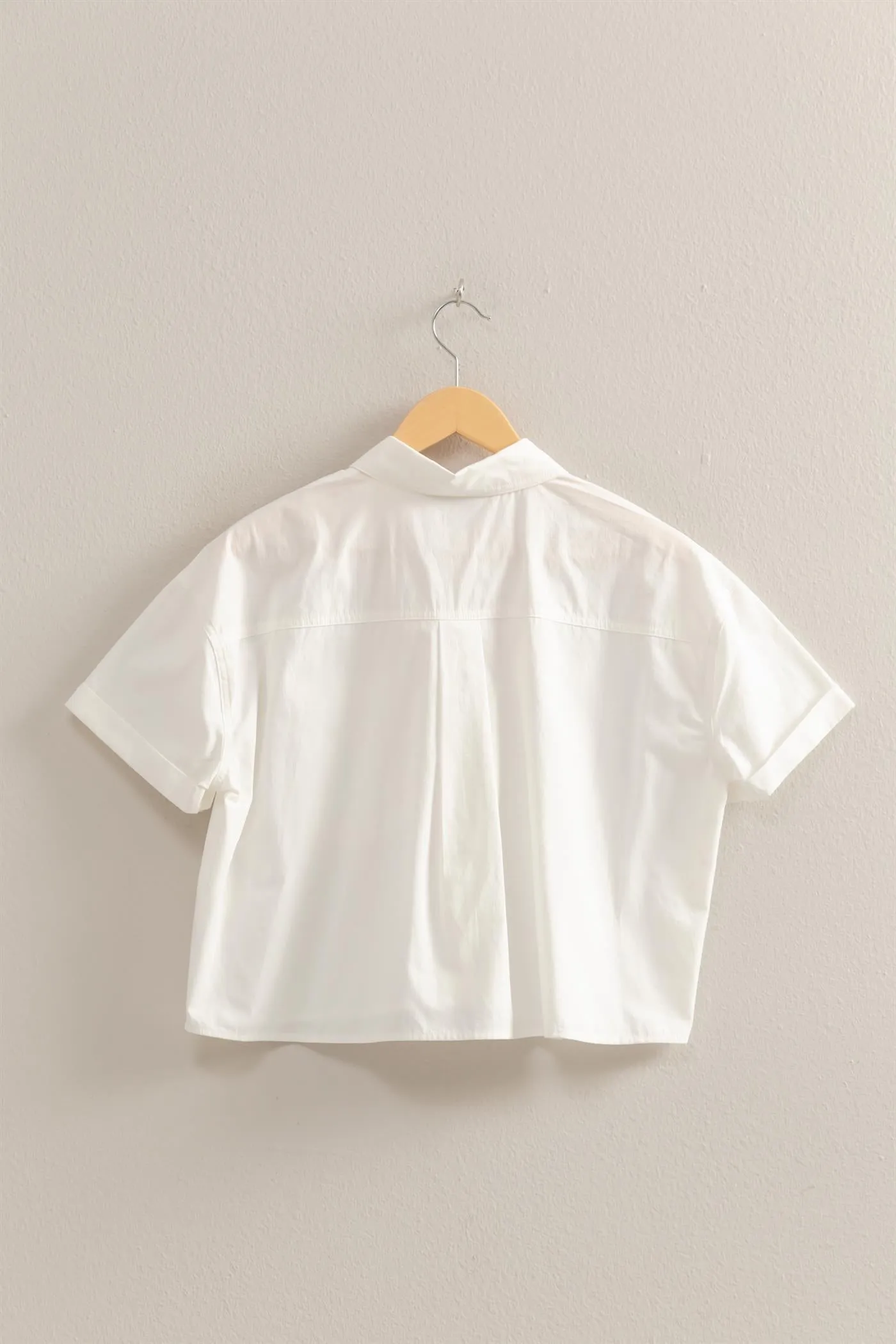 DZ25C454-Stylish Short Sleeve Cropped Shirts