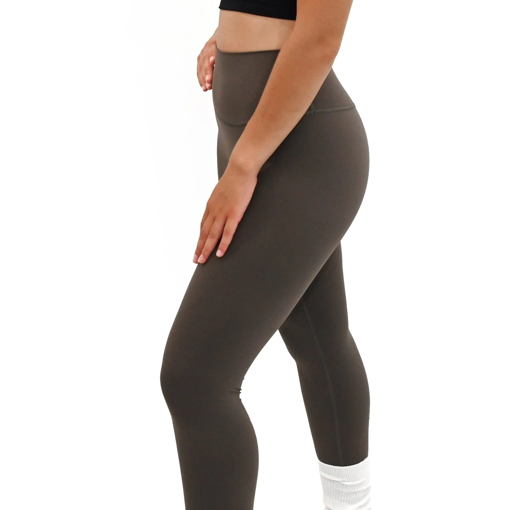 Endurance high waisted pocket leggings - Mocha