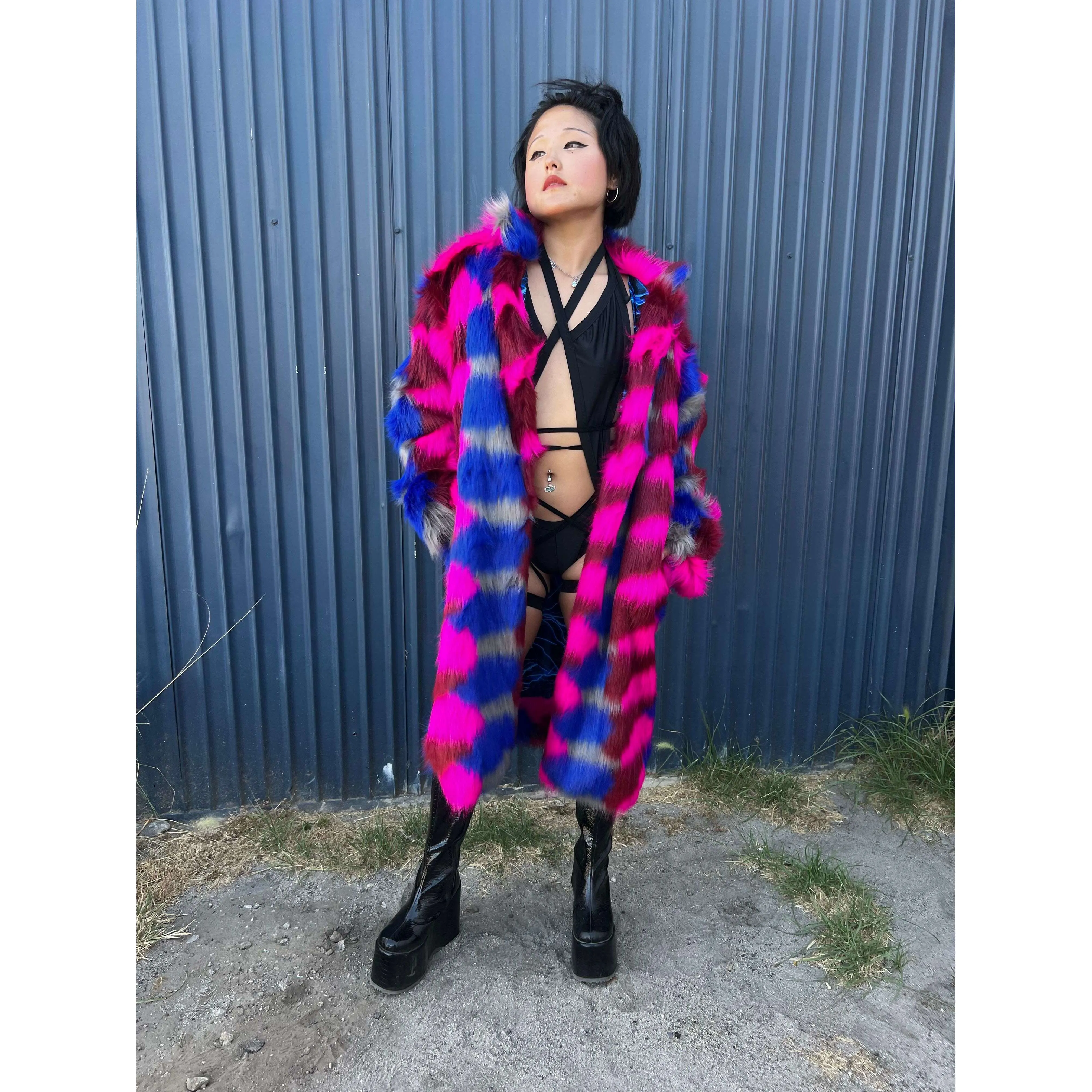 Faux Fur Mid-Length Coat