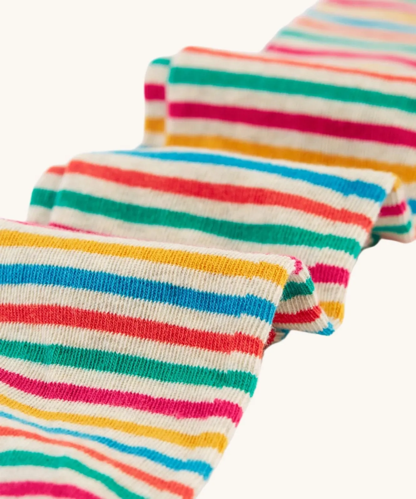 Frugi Norah Tights - Lingonberry Multi-Stripe