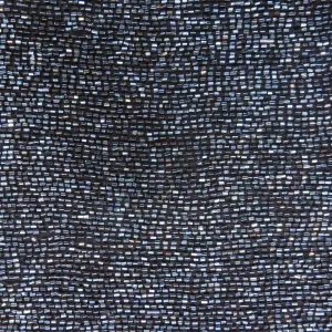 Hematite Gunmetal Grey Bugle Bead On Silk Georgette Ground Fabric