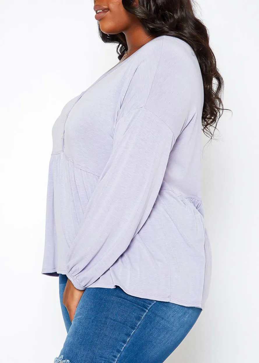 HI Curvy Plus Size Women Relaxed Fit Peplum Shirts