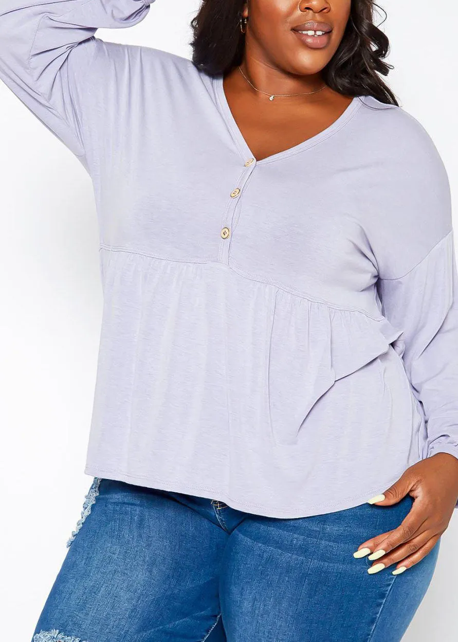 HI Curvy Plus Size Women Relaxed Fit Peplum Shirts