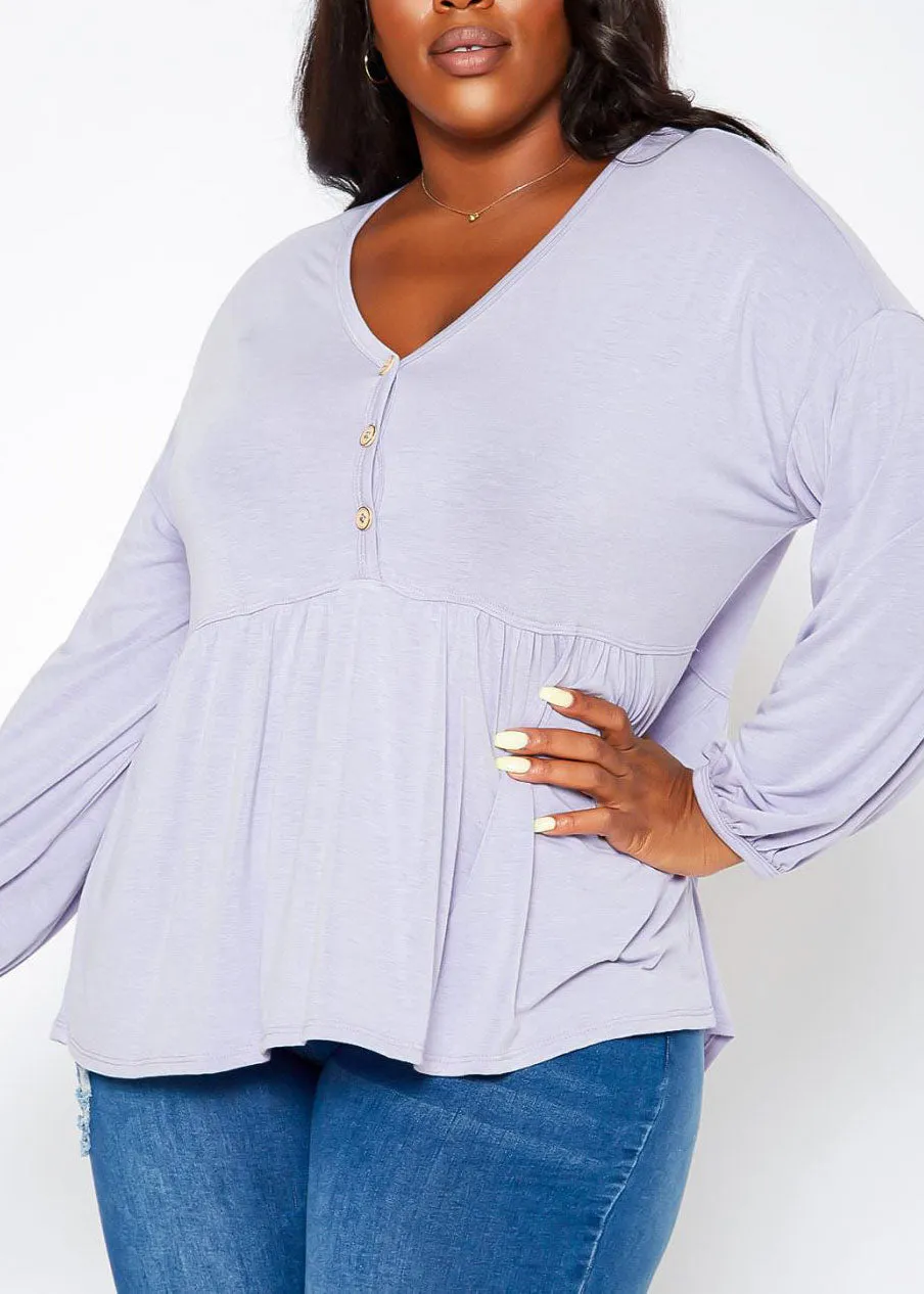 HI Curvy Plus Size Women Relaxed Fit Peplum Shirts