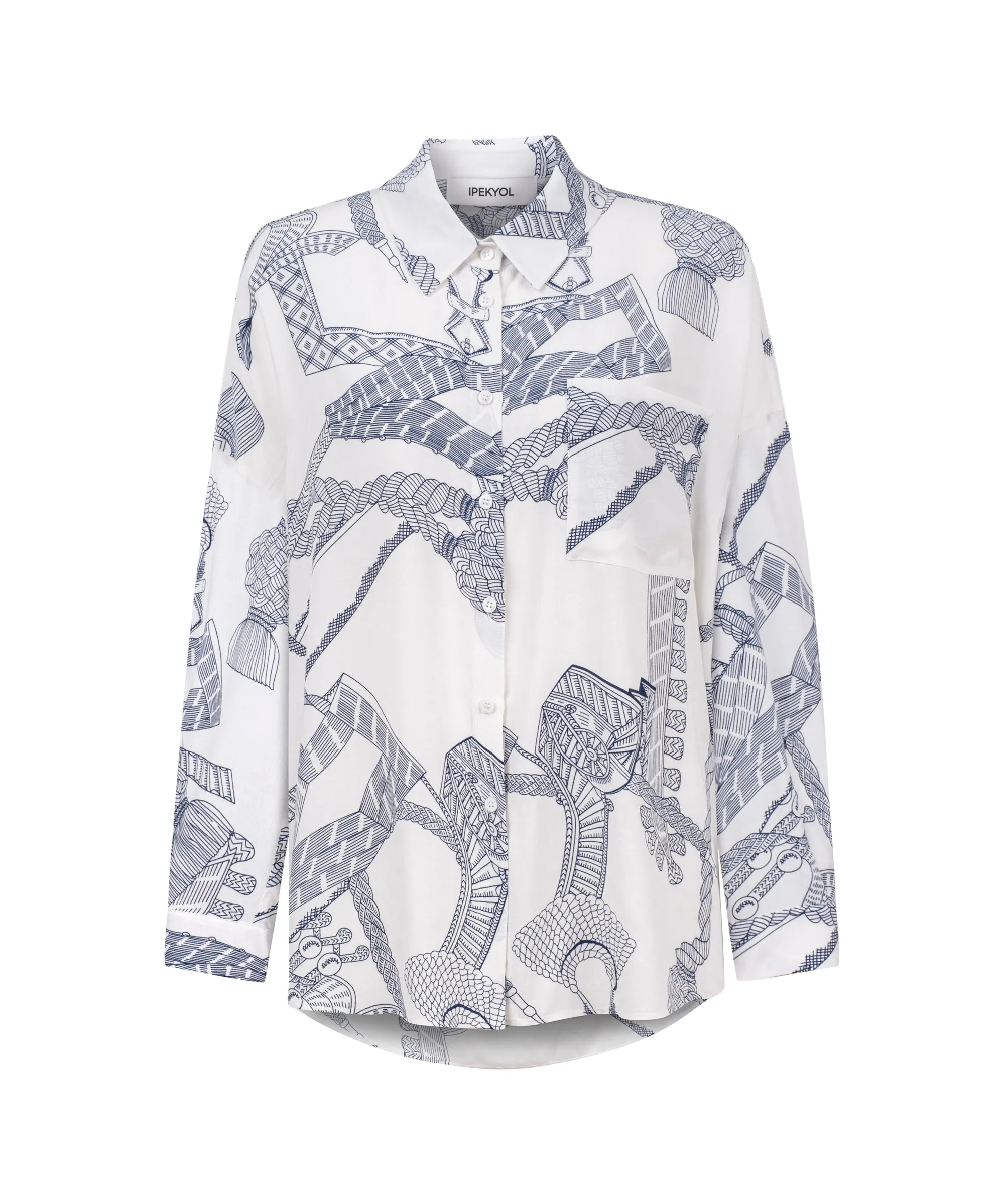 Ipekyol Printed Relaxed Fit Shirt Ecru