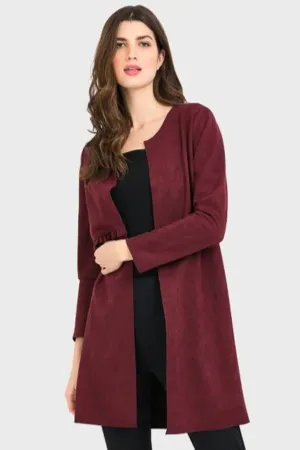 Joseph Ribkoff Cabernet Faux Suede Jacket 194590