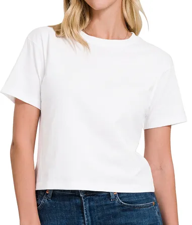 Just Relax White Cotton Crew Neck Short Sleeve T-Shirt