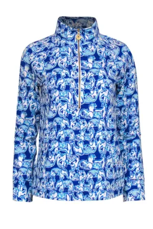 Lilly Pulitzer Get Trunky Elephant Skipper Pullover - Size Large