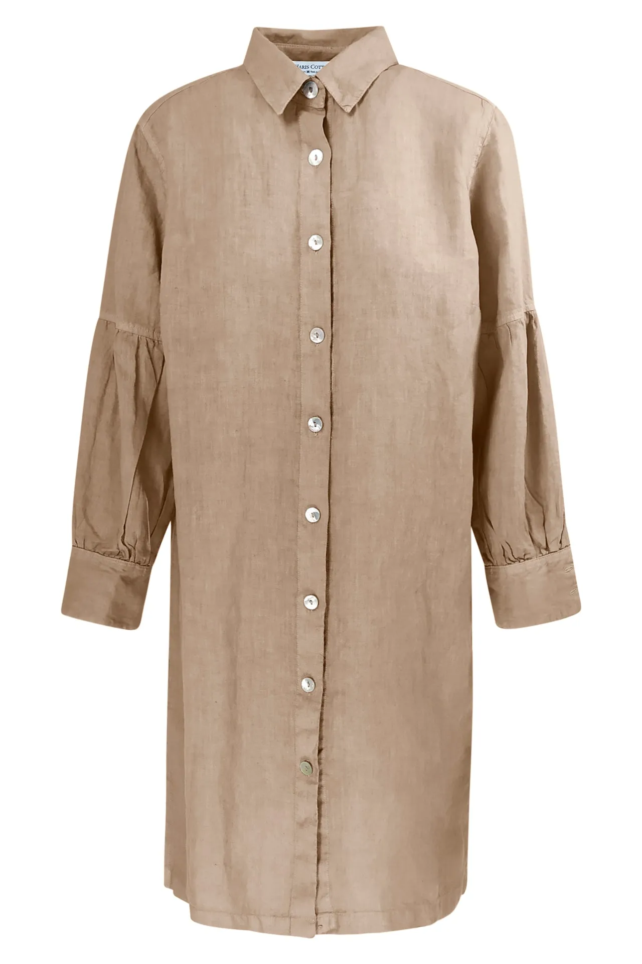 Linen Shirt With Puff Long Sleeve