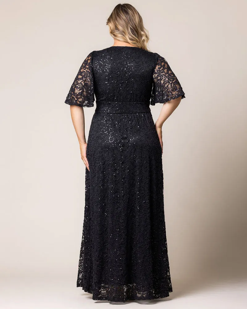 Luminous Sequin Lace Long Gown