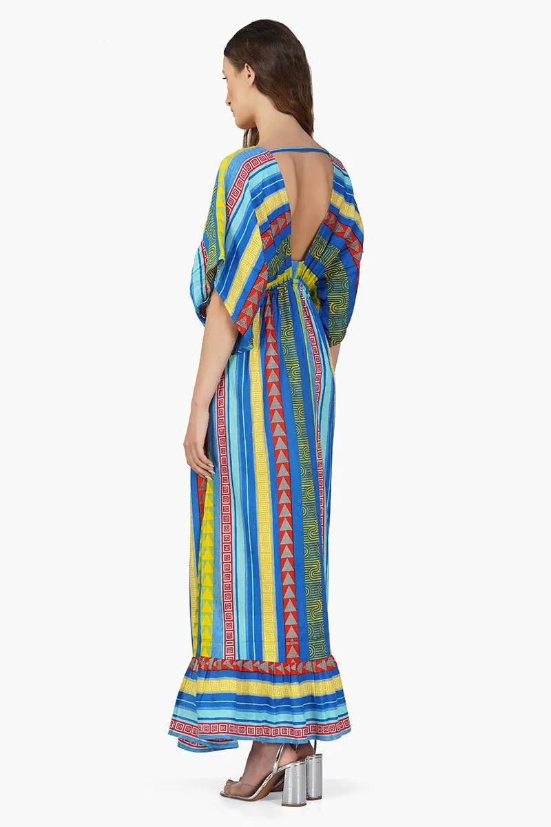 Neel Aztec Stripe Printed Maxi Dress