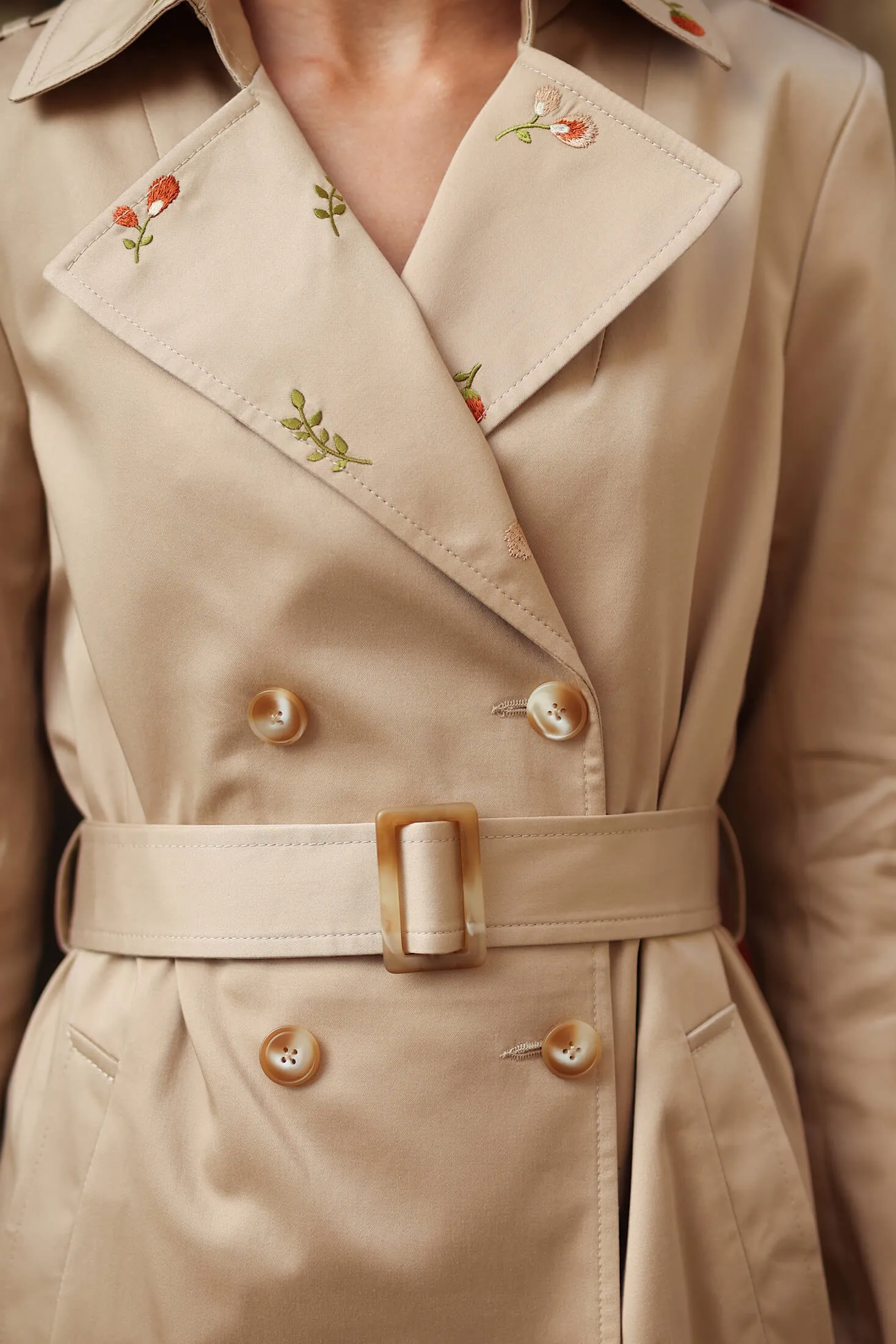 Nica Embroidered Trench Coat