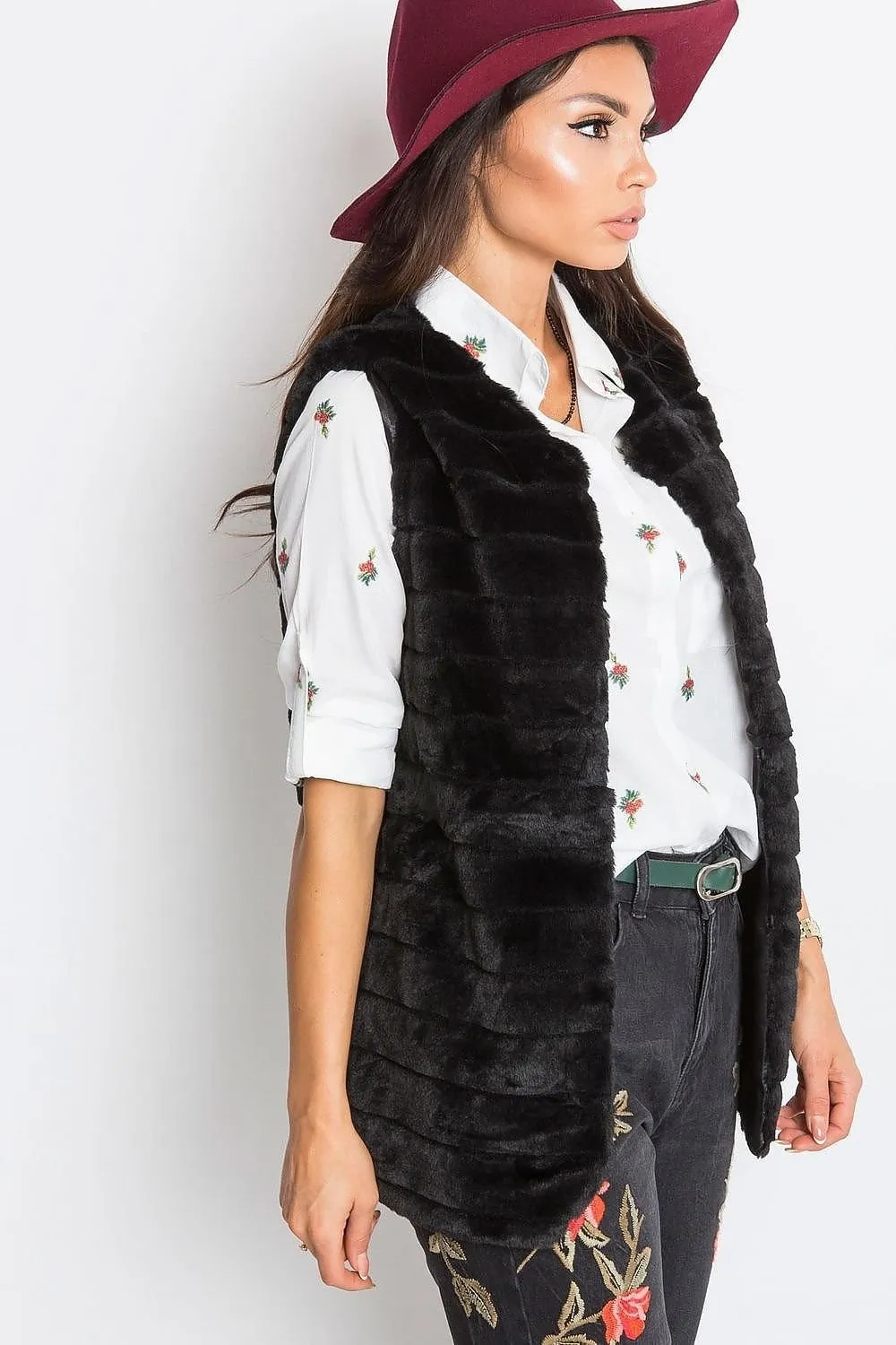 OCH BELLA Women's European-made Faux Fur Winter Vest/Gilet