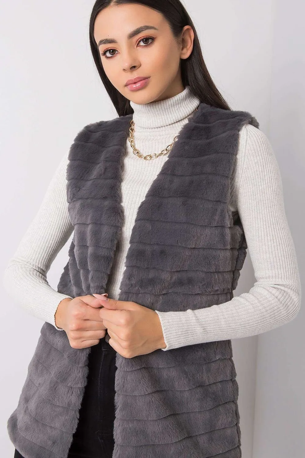 OCH BELLA Women's European-made Faux Fur Winter Vest/Gilet