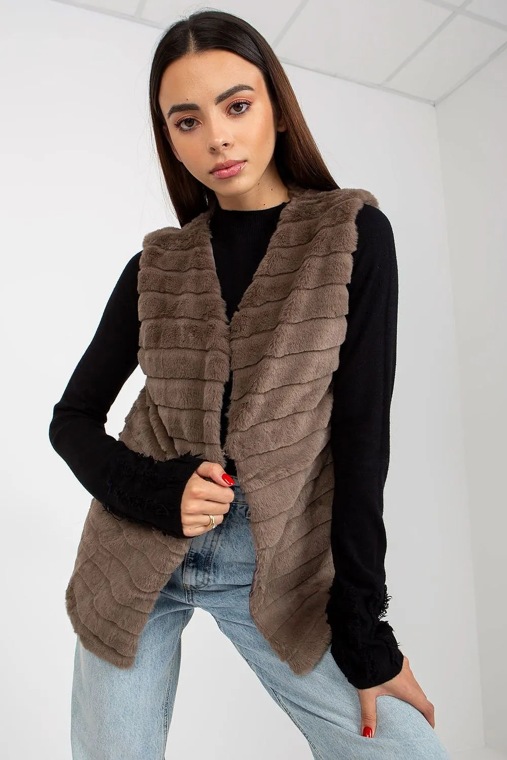 OCH BELLA Women's European-made Faux Fur Winter Vest/Gilet