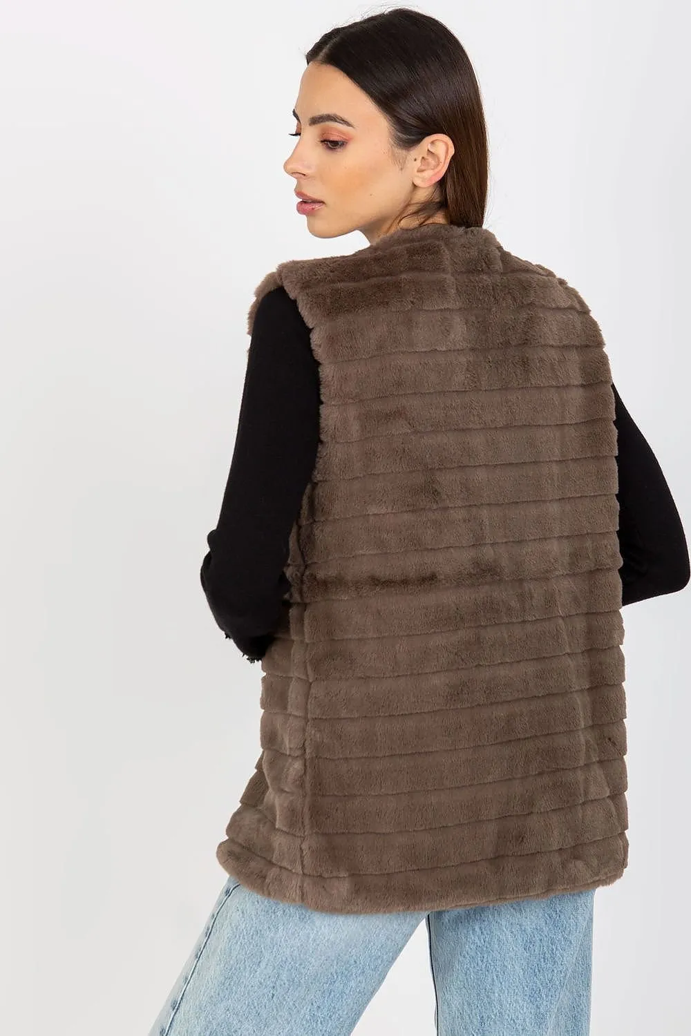 OCH BELLA Women's European-made Faux Fur Winter Vest/Gilet