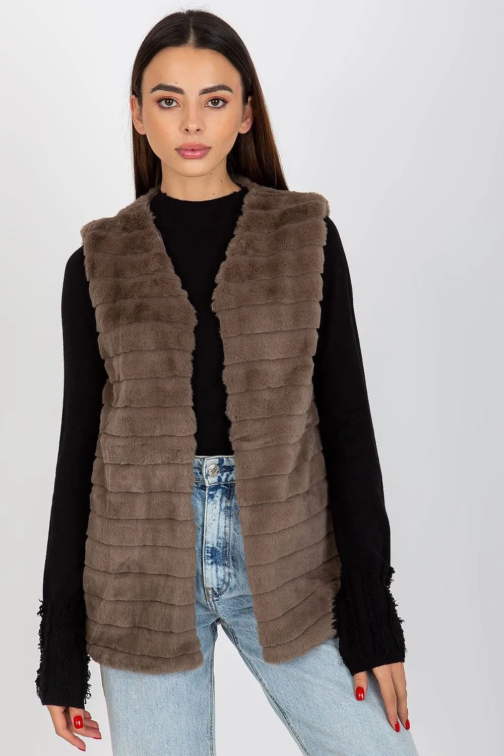 OCH BELLA Women's European-made Faux Fur Winter Vest/Gilet