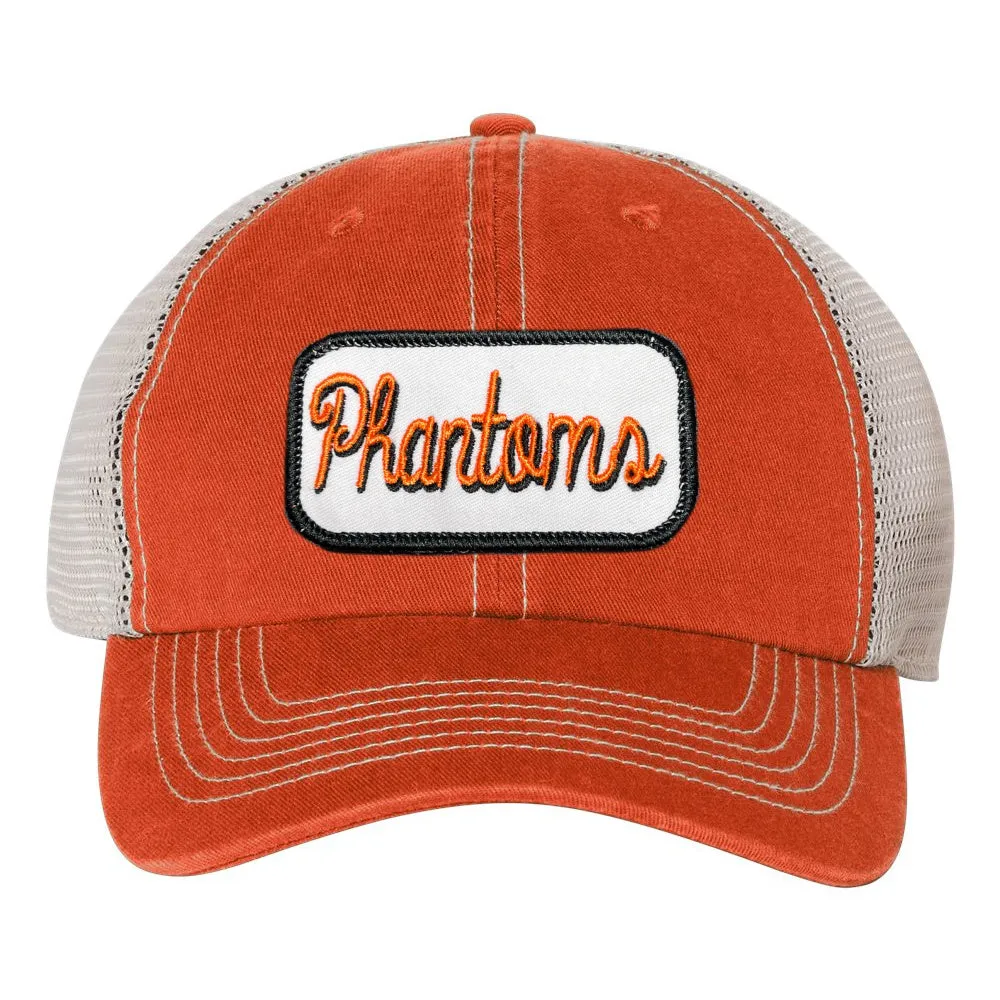 Orange Trucker Hat - West De Pere Hat - Logo Patch