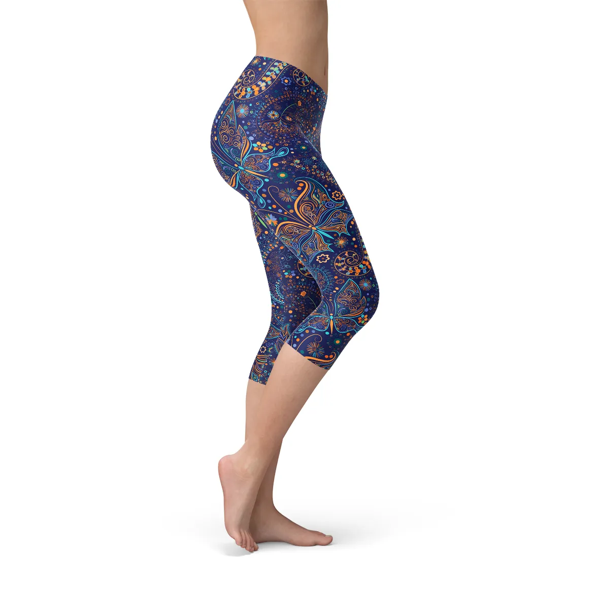 Paisley Butterfly Women's Capri Leggings