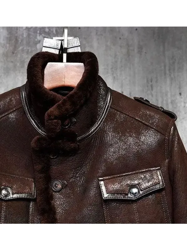 Pilot Sheepskin Shearling Leather Coat