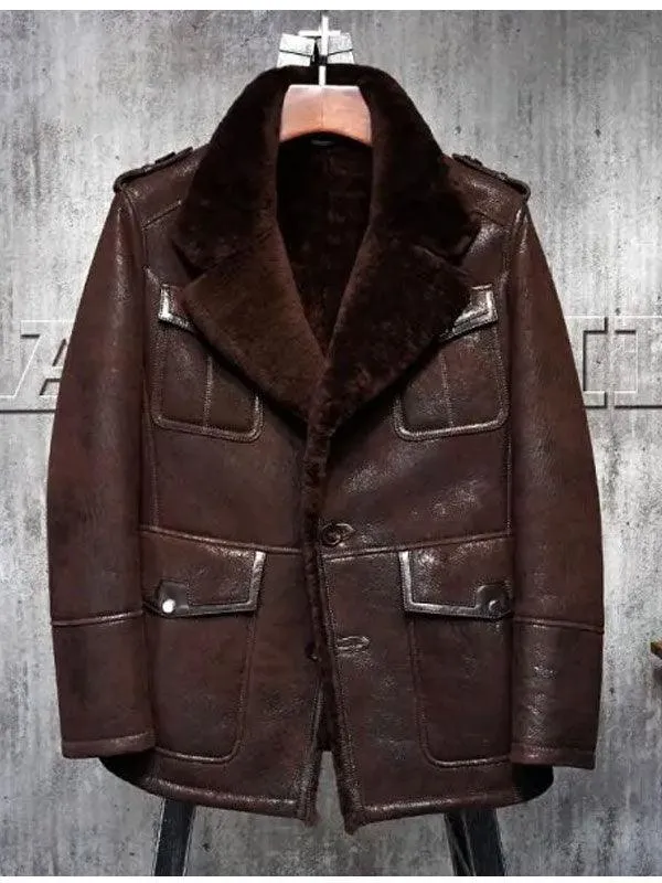 Pilot Sheepskin Shearling Leather Coat