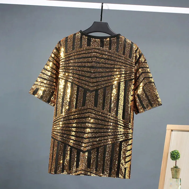 Pre Order:  Geometric Sequined Loose Fit T-Shirt