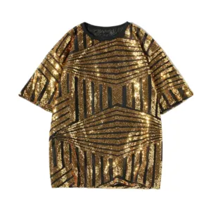 Pre Order:  Geometric Sequined Loose Fit T-Shirt