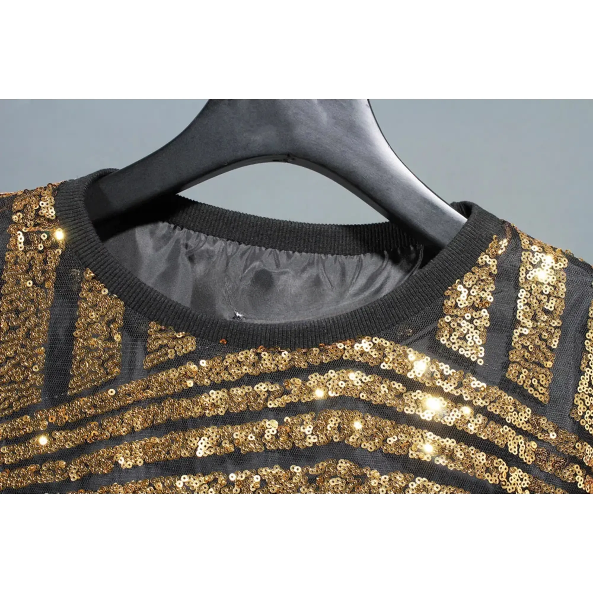 Pre Order:  Geometric Sequined Loose Fit T-Shirt