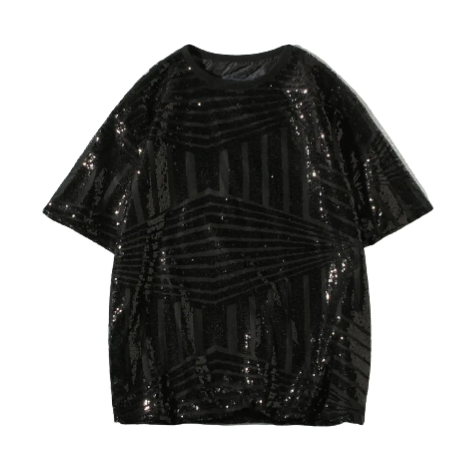 Pre Order:  Geometric Sequined Loose Fit T-Shirt