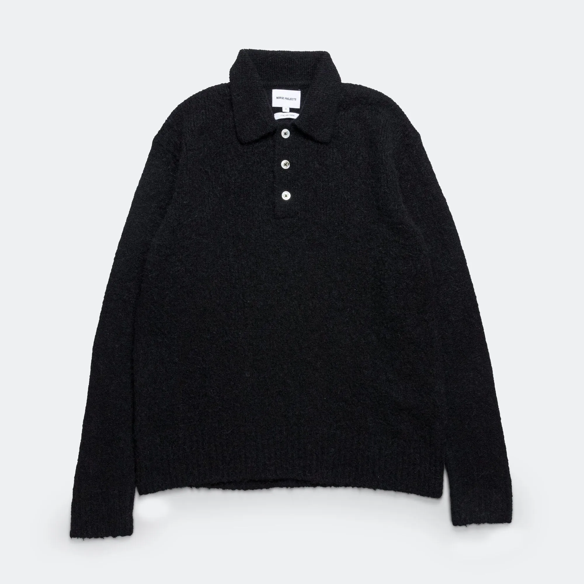 Rasmus Relaxed Brushed Polo - Black