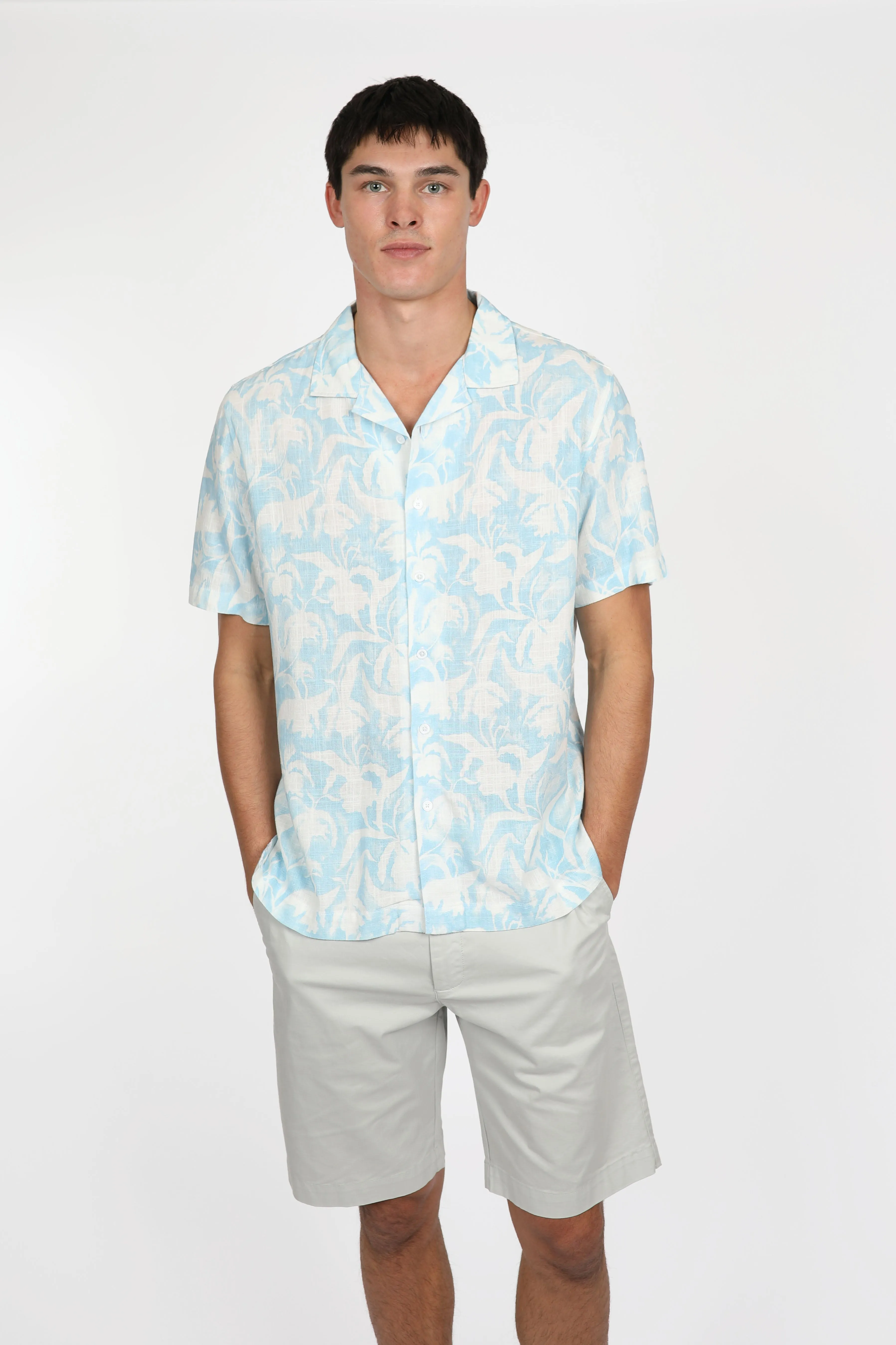 Relaxed Fit Mist Cuban Collar Shirt